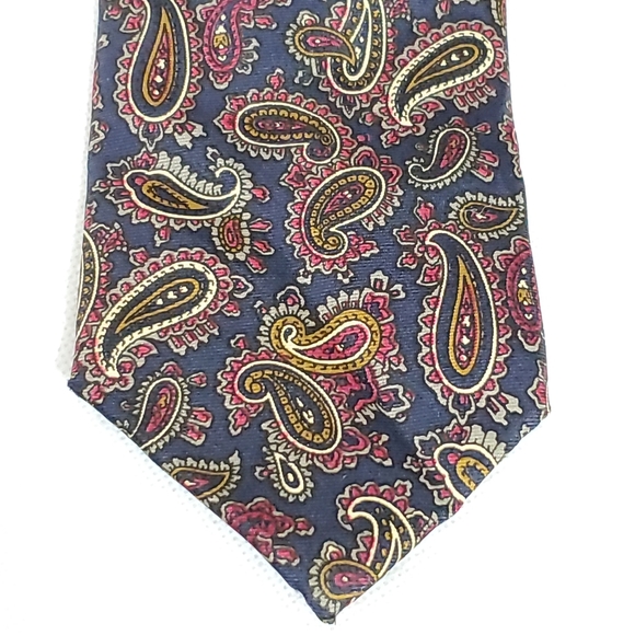 Vintage Hanover St. Paisley Print 100% Silk Tie - Picture 3 of 11